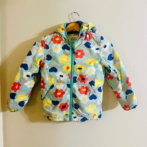 Mini Boden Floral Fleece Lined Hooded Jacket Kids size 7-8